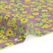 1 Yard Yellow Green and Lavender Crinkled Cotton Gauzy Woven Floral Fabric